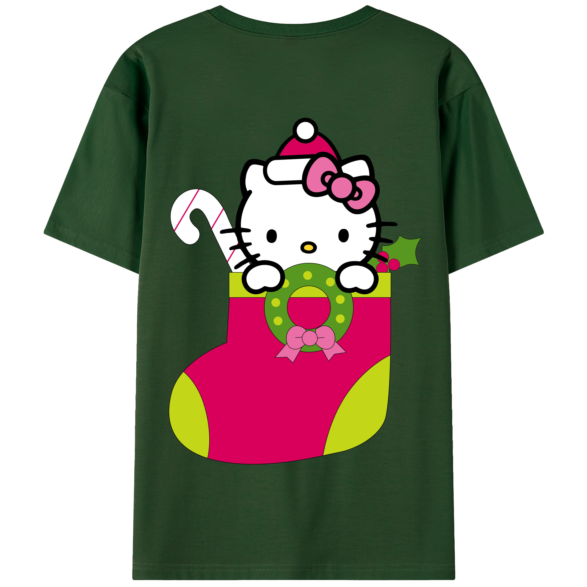 （画像用） Hello Kitty ハローキティ 綿100％半袖Tシャツ（背面プリント）